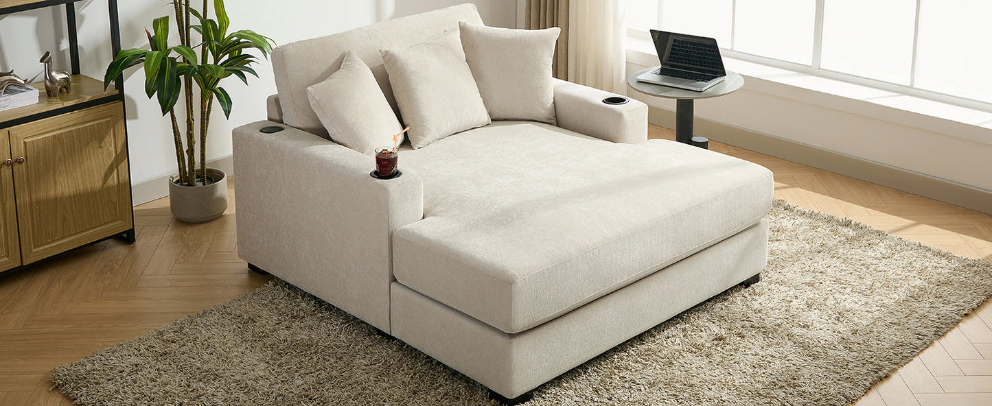 55" Oversized Chaise Lounger - Modern Style Sofa Couch