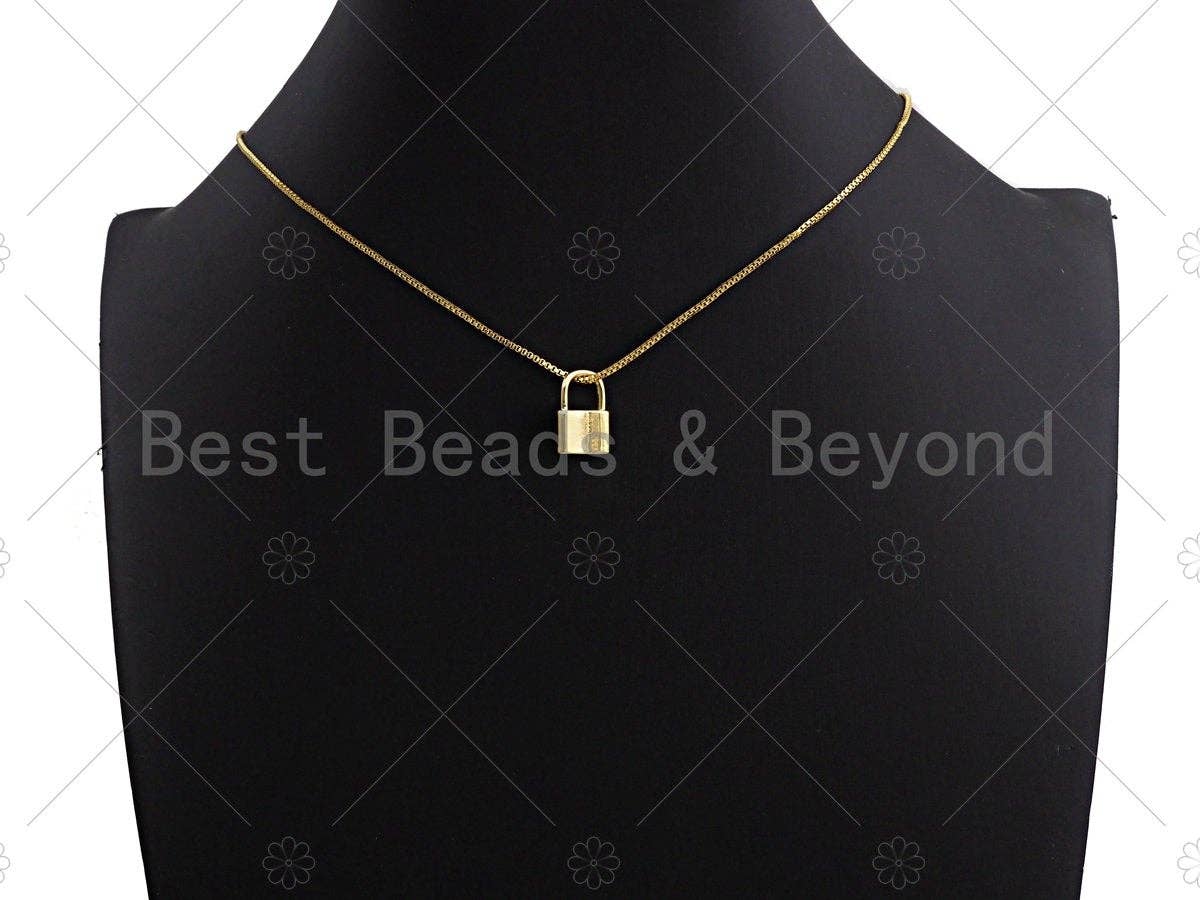 18k Shiny Gold Padlock Charms, Dainty Lock Charms, Padlock Pendant, Gold Charm, Gold Pendant, Padlock Necklace Charms, 10x15mm, Sku#LK06