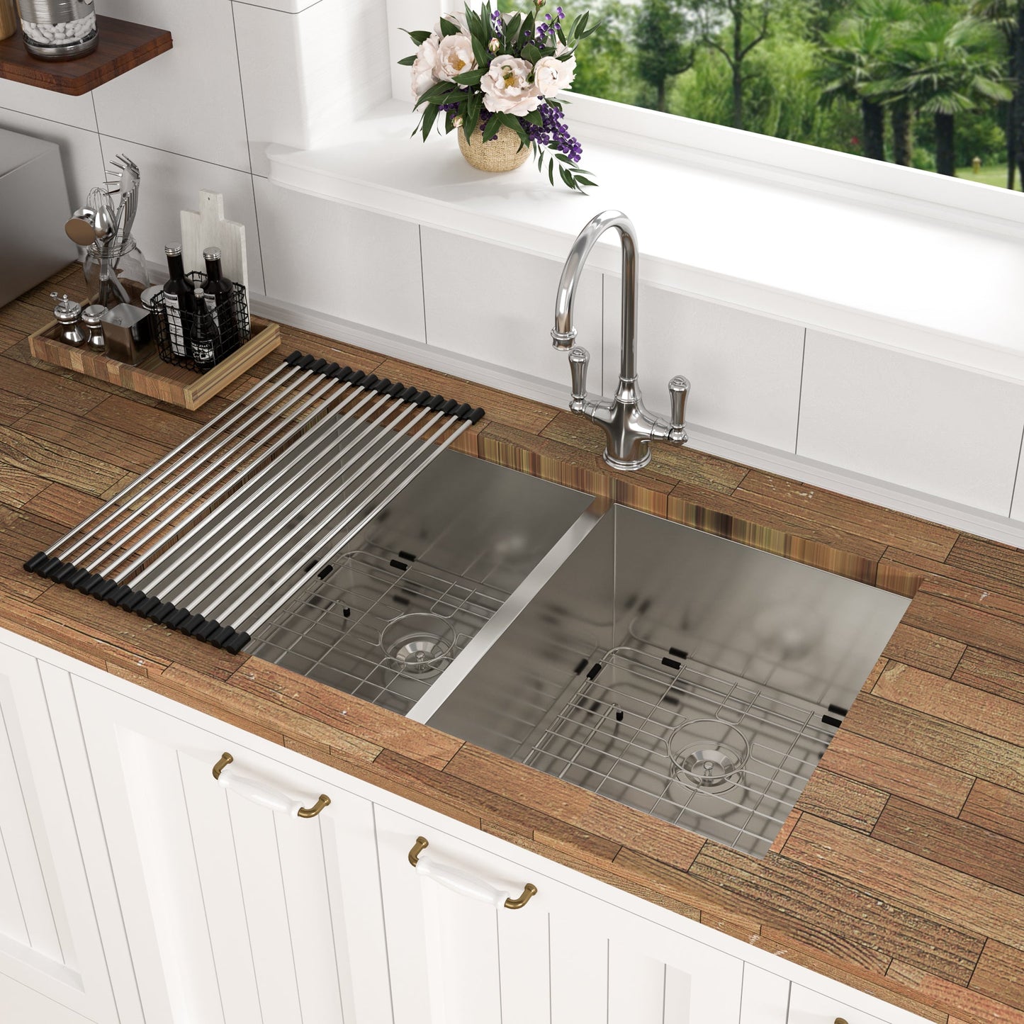 16 Gauge Stainless Steel Undermount Double Bowl Kitchen Sink