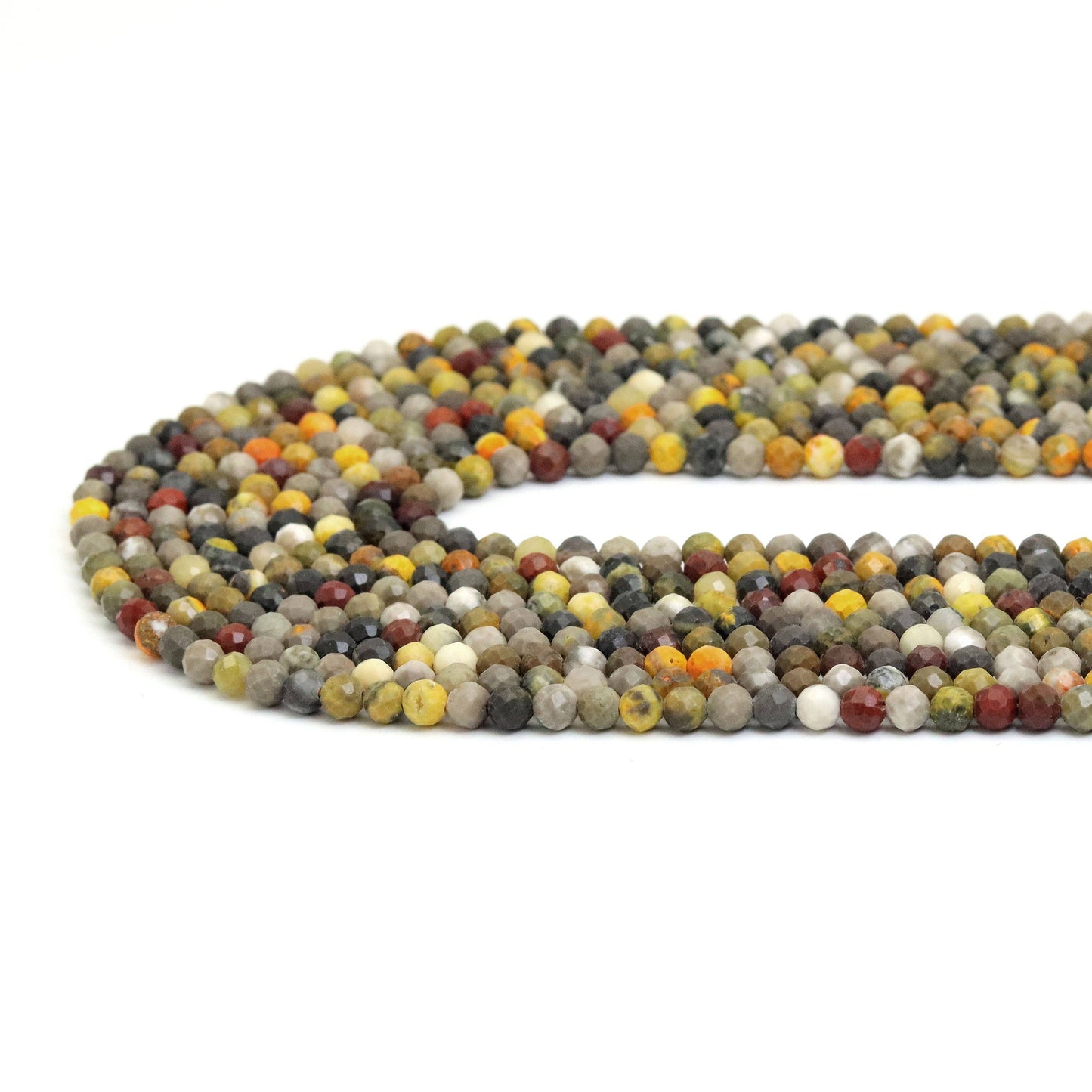 Genuine Bumblebee Jasper Round Faceted Beads, Sku#U1899