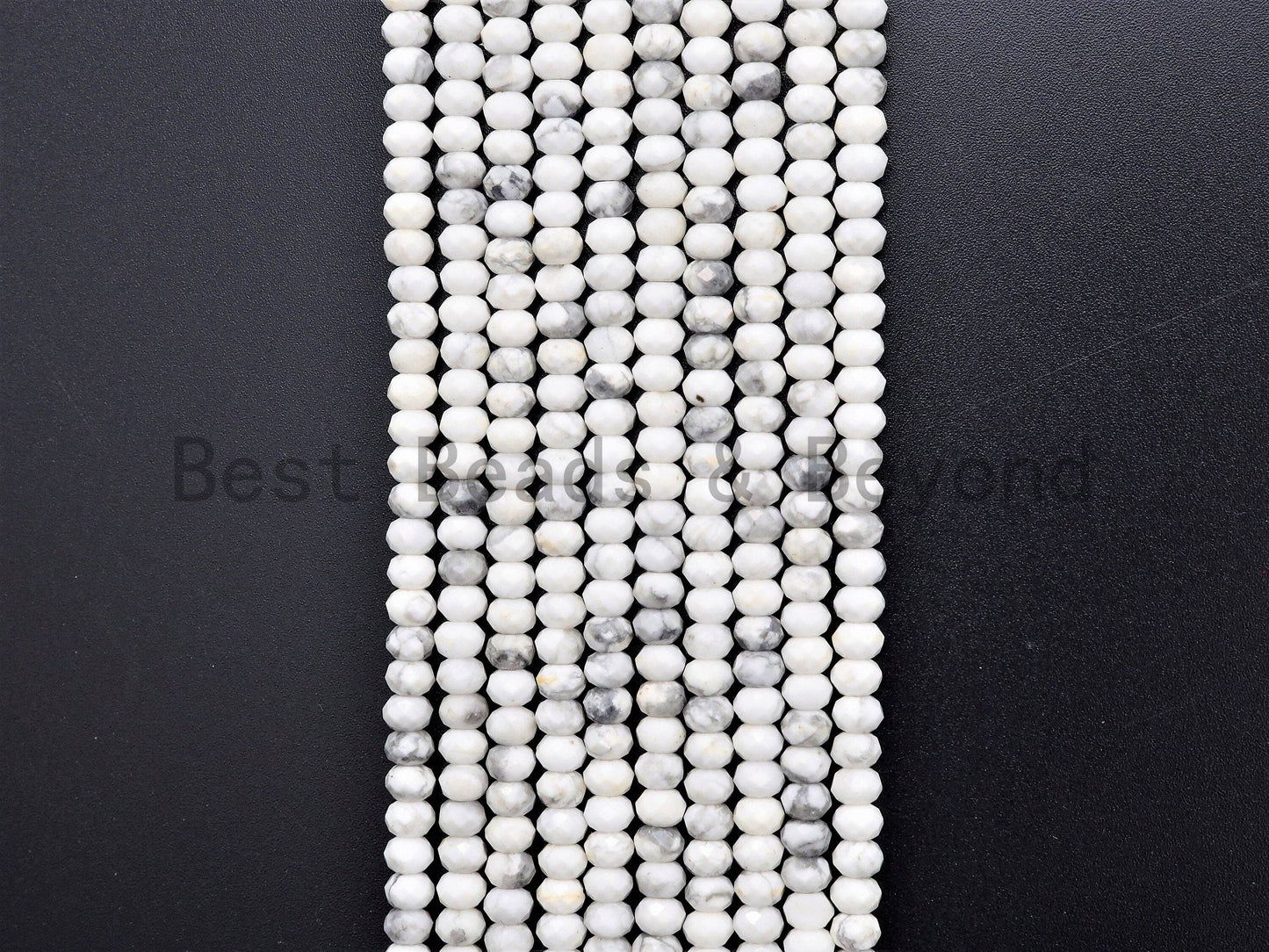Natural Faceted Rondelle Howlite beads,2x3mm/3x5mm Natural W