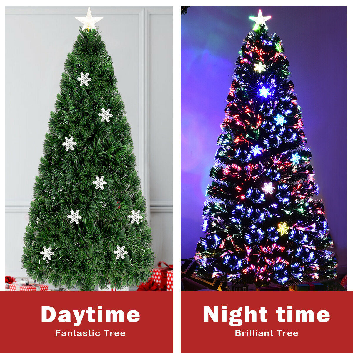LED Optic Artificial Christmas Tree with Snowflakes