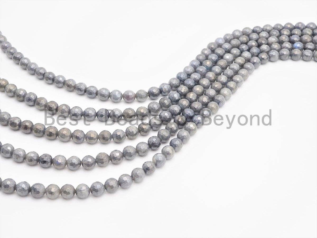 High Quality Natural Faceted Round Labradorite beads, 6mm/8mm/10mm/12mm Gemstone beads, Labradorite Beads,15.5inch strand, SKU#U418