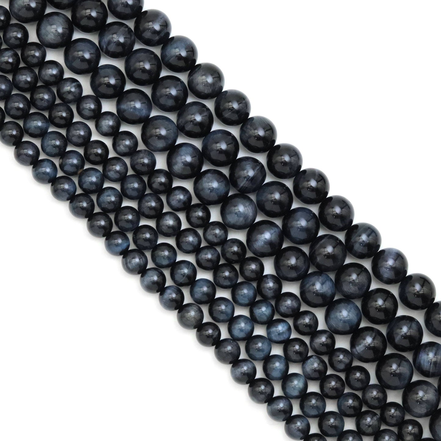 Genuine Blue Tiger Eye Round Smooth Beads, Sku#U1949