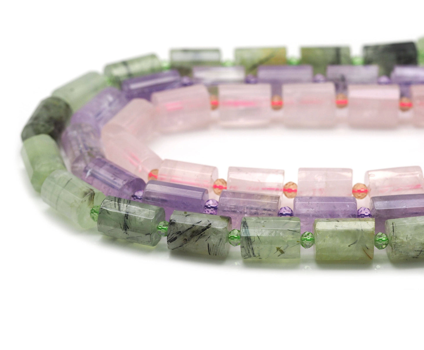 Natural Faceted Cylinder Gemstone Beads, 10x14mm, Sku#HY14