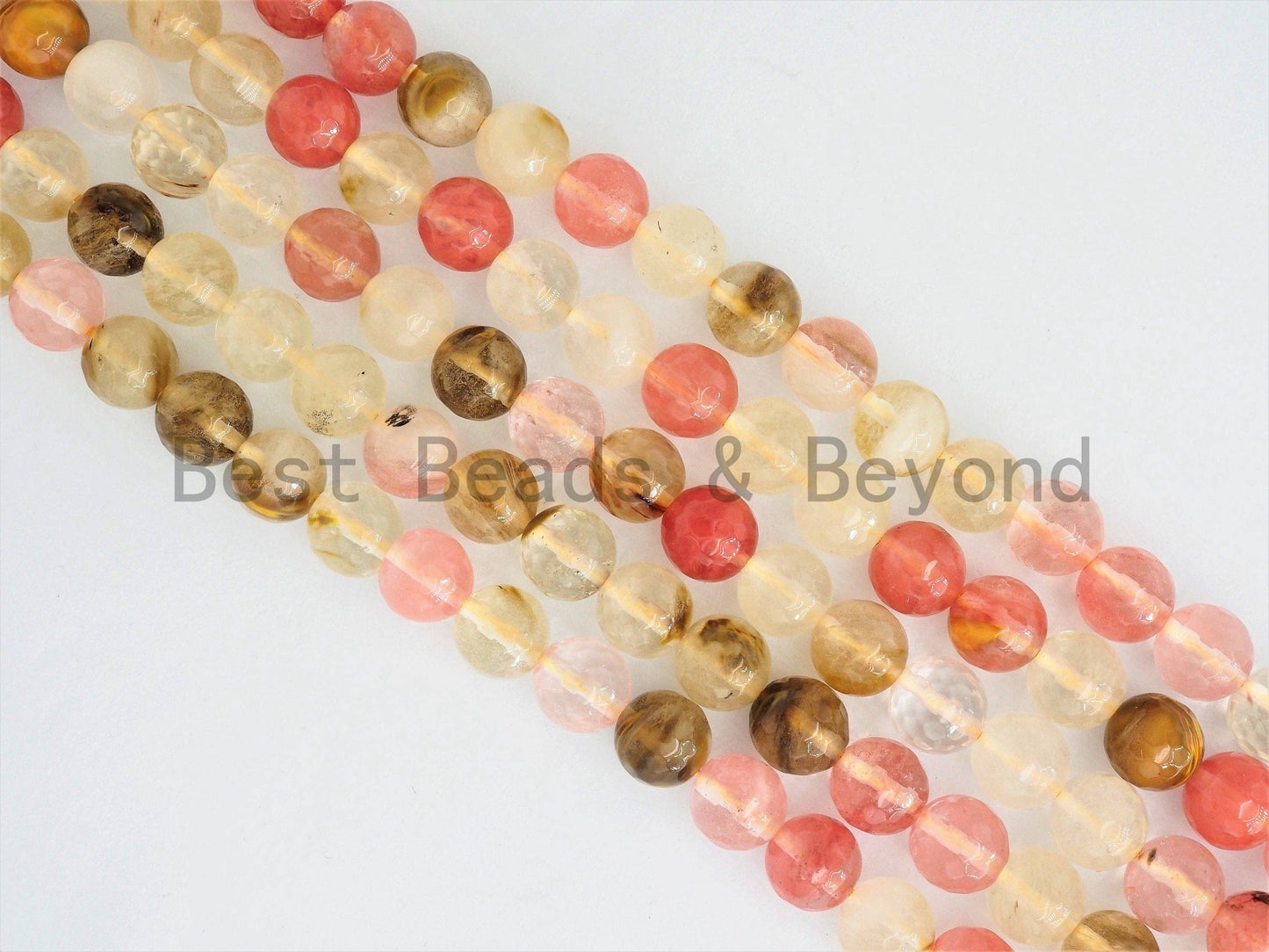 Gorgeous Strawberry Quartz Faceted Round Beads, SKU#U389