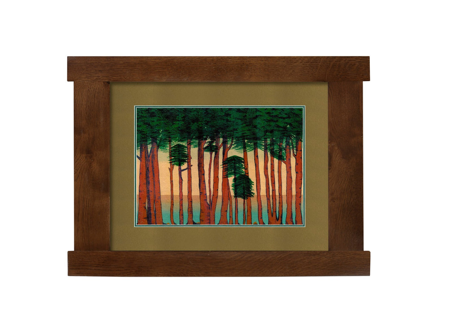 Arts & Crafts Mission Oak Framed Art with Silent Forest Walnut finish