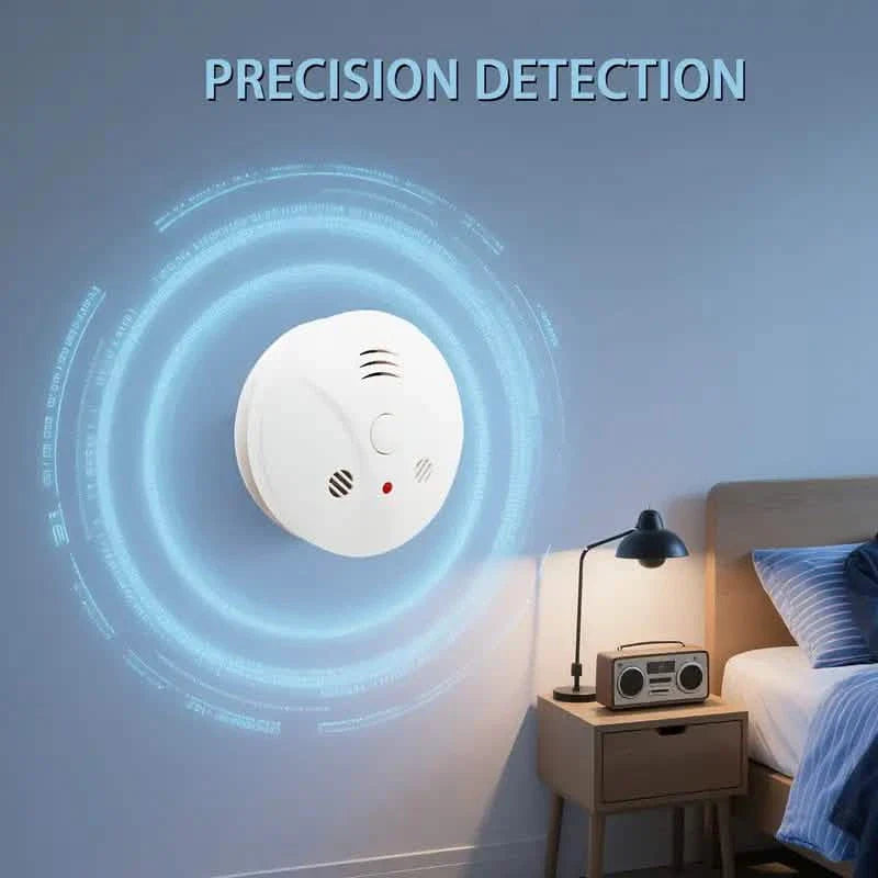 Smoke and Fire Detector Alarm – Portable Photoelectric Fire Alarm with Silence Button