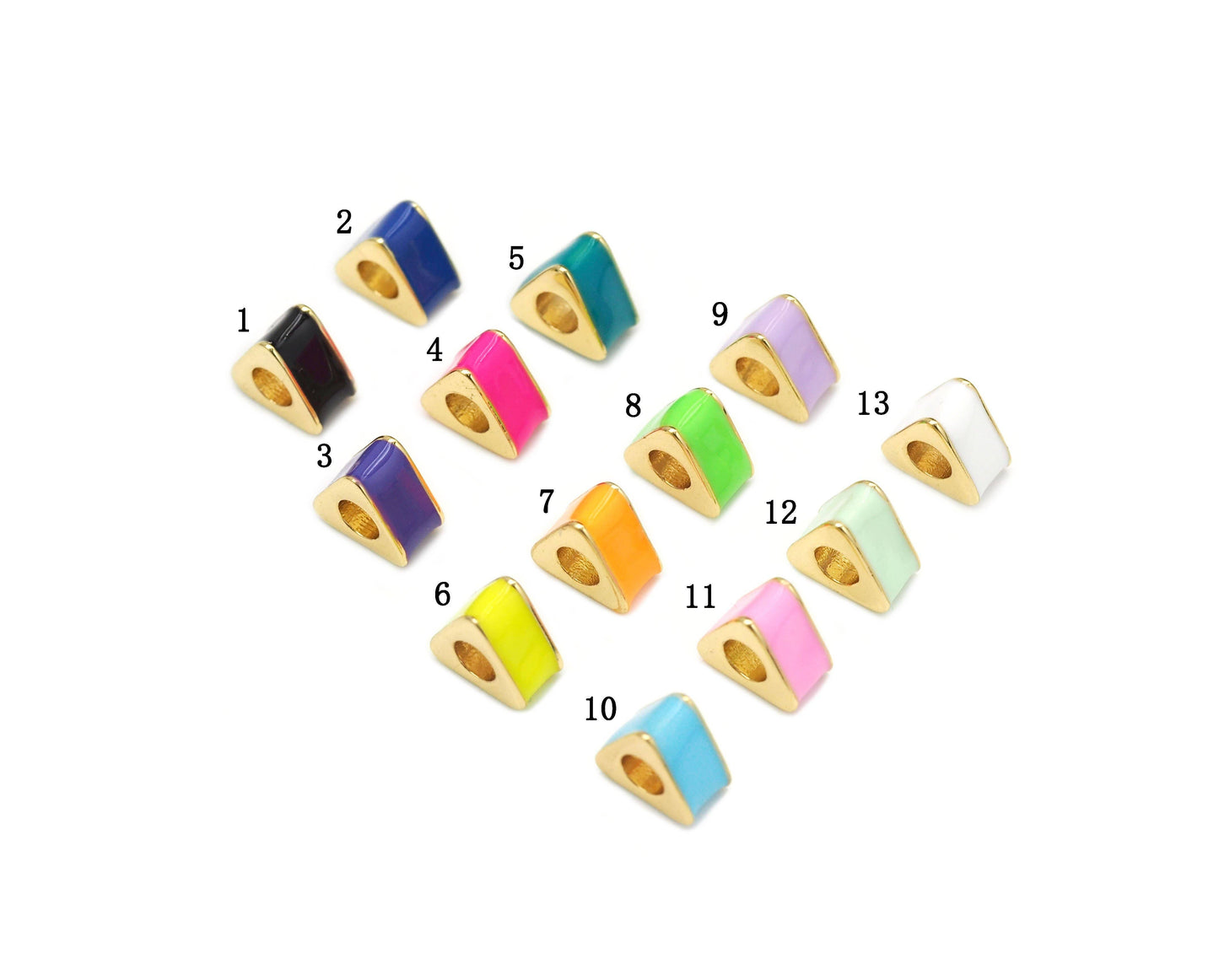 Enamel Triangle Spacer Beads, Sku#G431