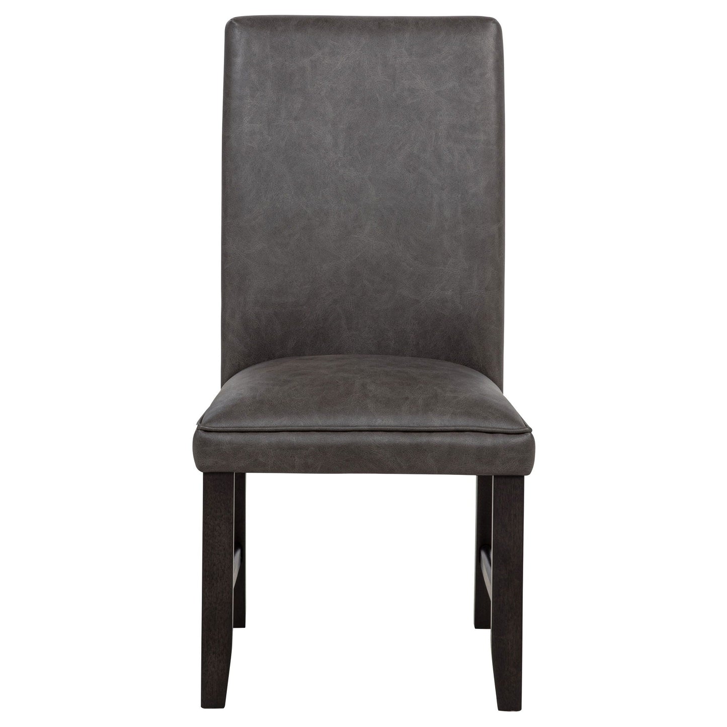 Averill Faux Leatherette Upholstered Dining Side Chair Dark Grey (Set of 2)