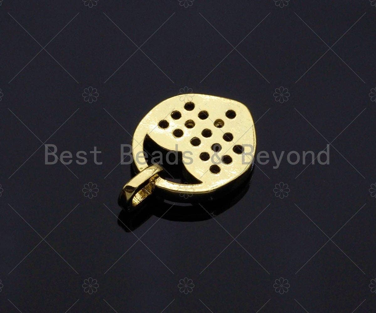 CZ Micro Pave Fuchsia Heart Lock Charm, Fuchsia CZ Heart Charm, Lock Pave Pendant, Gold Lock, 11x15mm, Sku#LK79