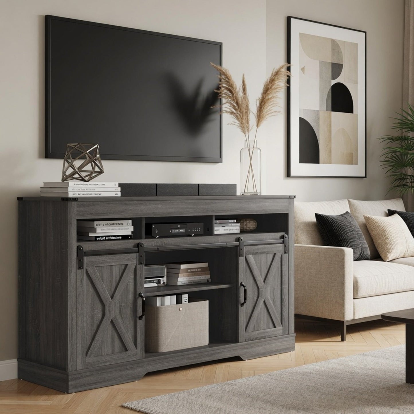 58" Modern Farmhouse TV Stand