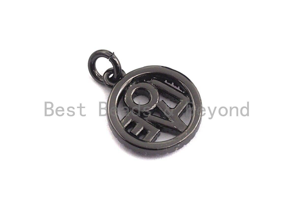 CZ Micro Pave LOVE Round Pendant with bail, Cubic Zirconia Blue Fuchsia Black Green Love Pave Pendant,13x15mm, sku#X105