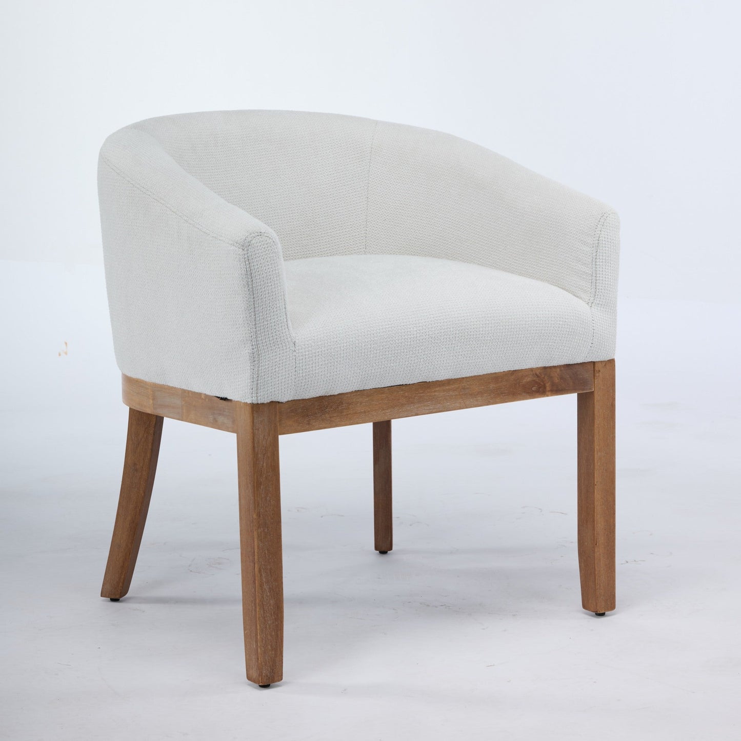 Mid Century Modern Upholstered Barrel Dining Chairs