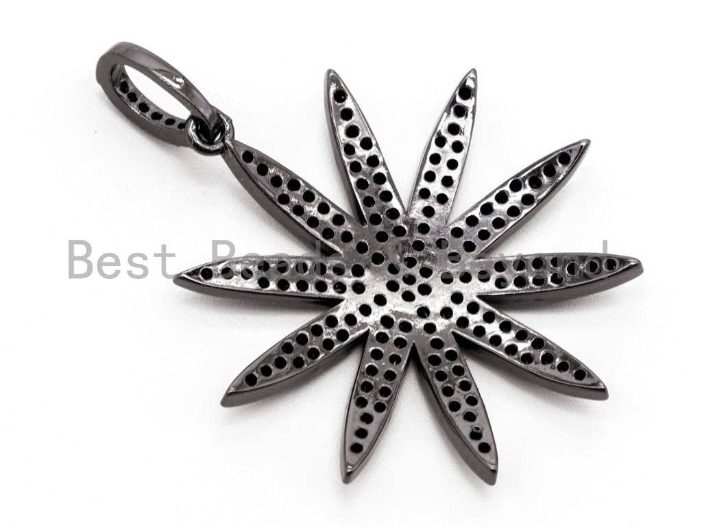 Black CZ Pave On Black Micro Pave Star Pendant/Charm,Cubic Zirconia Paved Charm, Necklace Bracelet Charm Pendant, 28x32mm,1pc, sku#F384