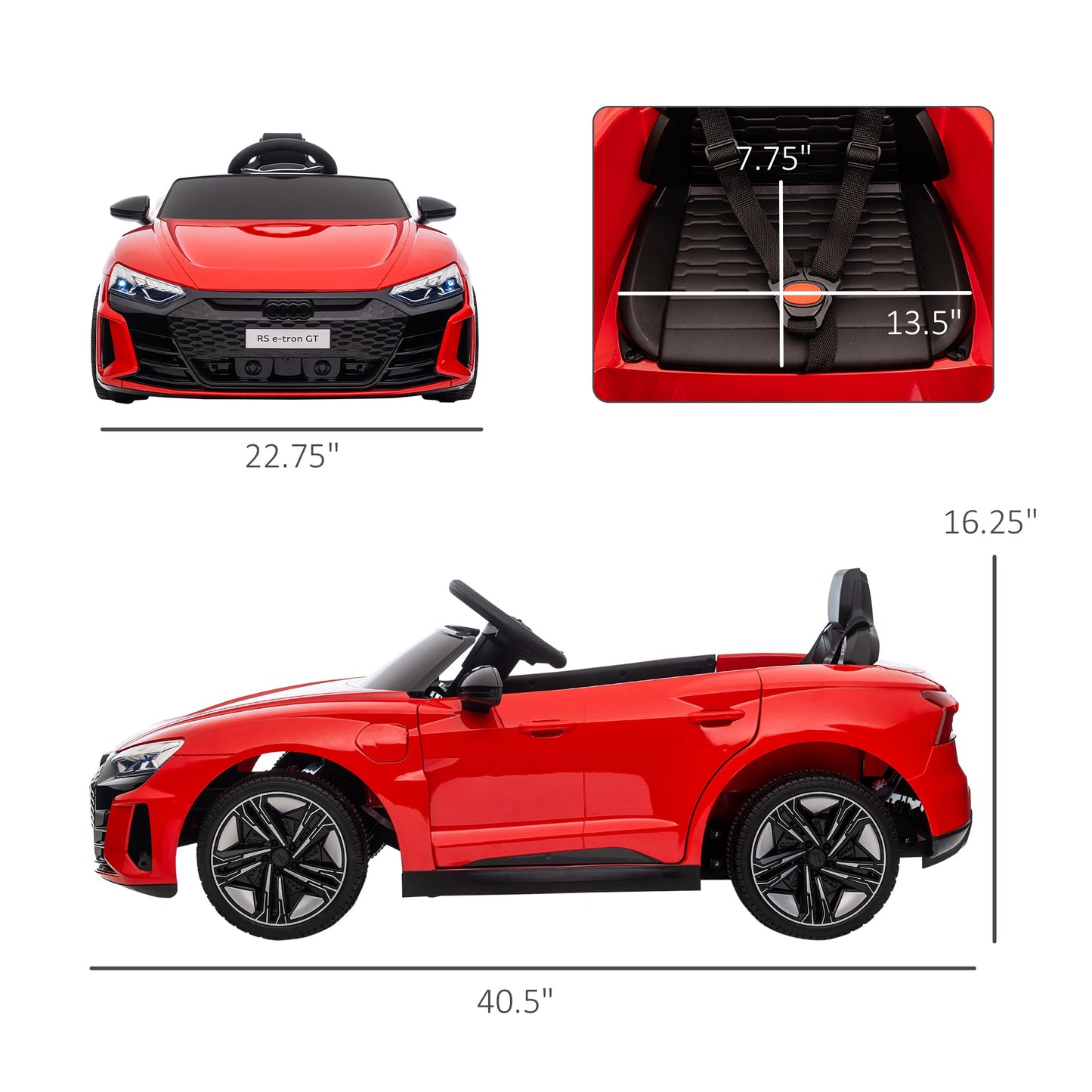 Aosom Kids Ride-On Car - Licensed Audi RS E-tron GT