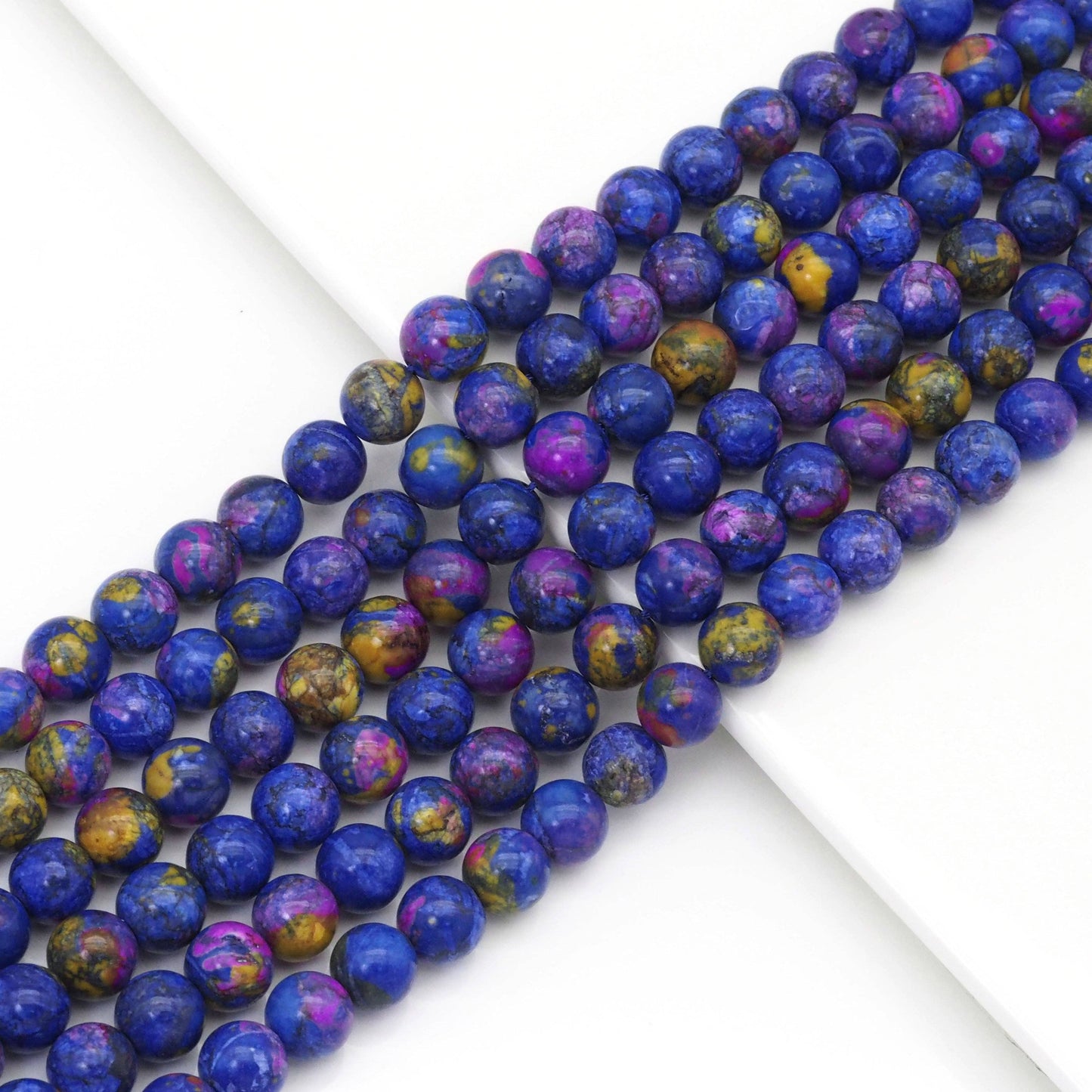 Galaxy Jade Round Smooth Beads, Sku#U1730