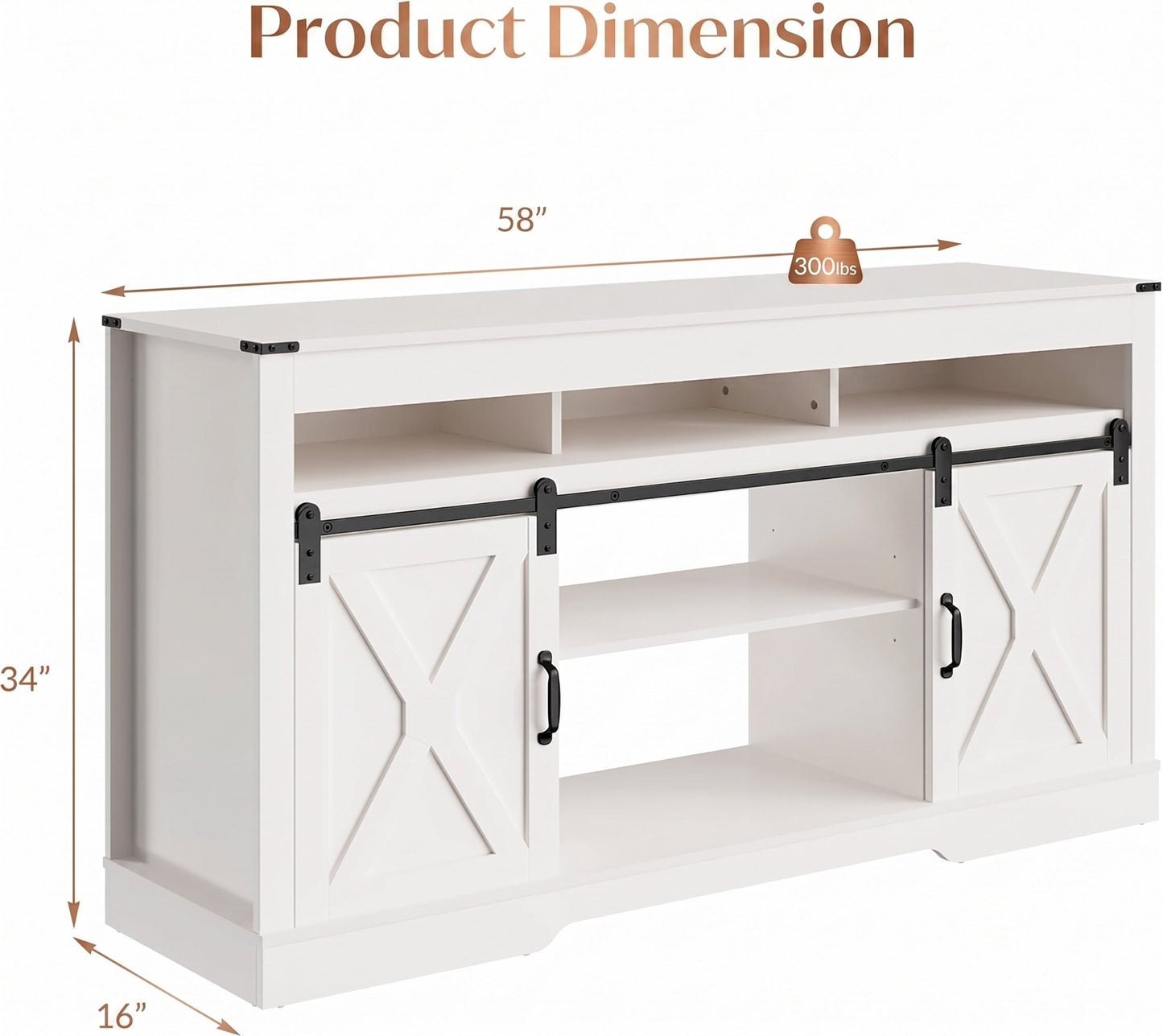 58" Modern Farmhouse TV Stand