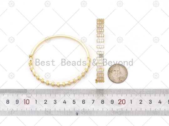 CZ Micro Pave Bangle Bracelet, Sku#LK489