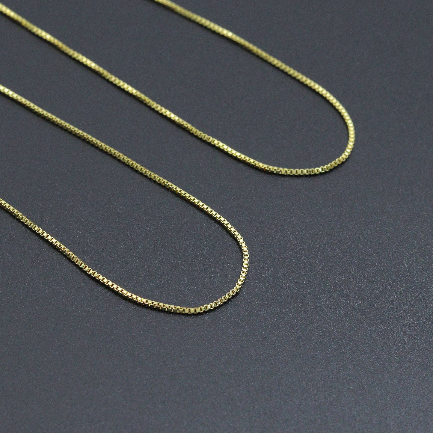 Thin box Chain Necklace with adjustable thread end , Sku#LX882