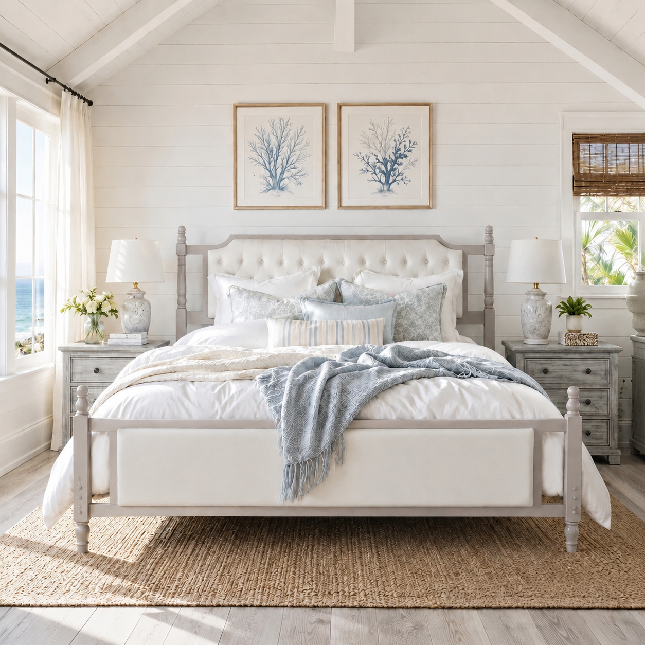 King Size Upholstered Platform Bed