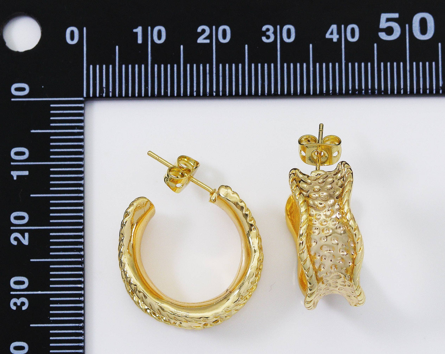 Gold Silk Ribbon Latch Back Earrings, Sku#ZX60