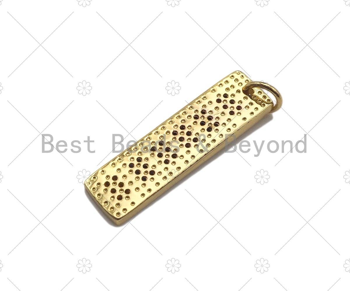 Colorful CZ Micro Pave Long Bar Rectangle Shape Pendant, Cubic Zirconia Rectangle Pendant, Gold Tone pendant, 7x25mm, sku#LK178