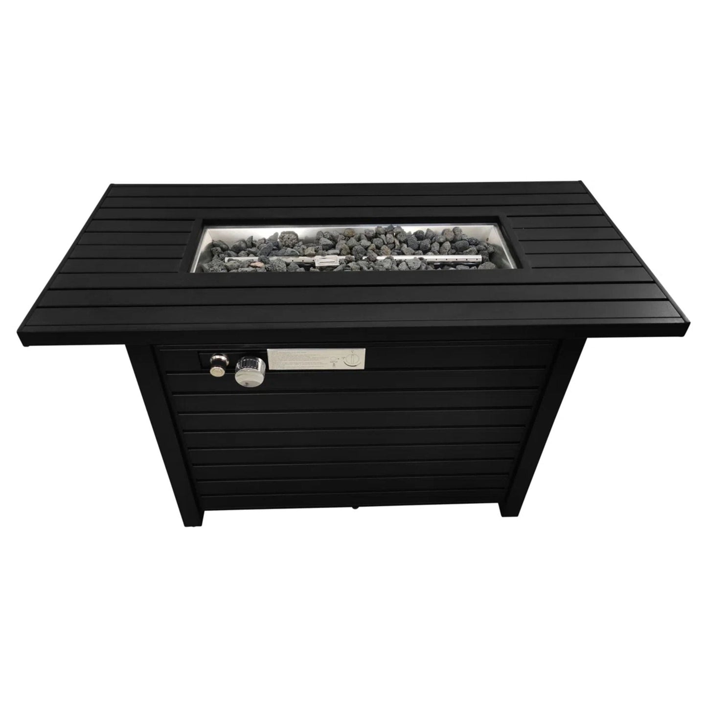 Outdoor Fire Pit Table With Lid, - Black