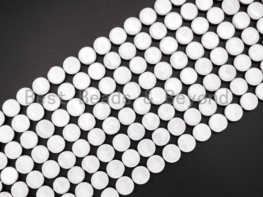 Gray  Natural Mother of Pearl beads,12x5mm Pearl Coin beads, Loose Coin Smooth Pearl Shell Beads, 16inch strand, SKU#T79