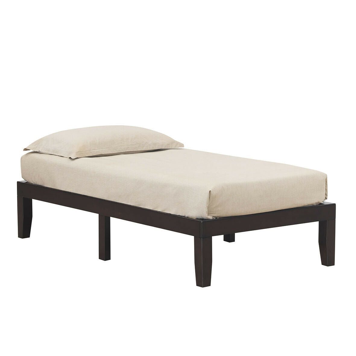 Twin Size 14 Inch Wooden Slats Bed Mattress Frame