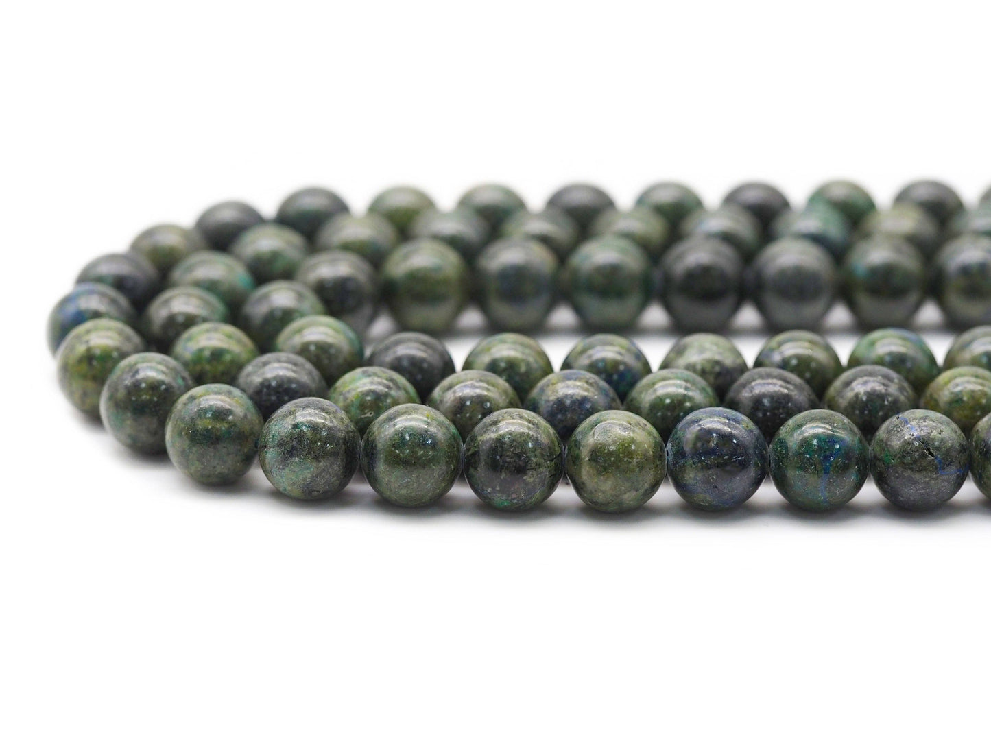 Genuine Green Blue Chrysocolla Round Smooth Beads, Sku#U1393