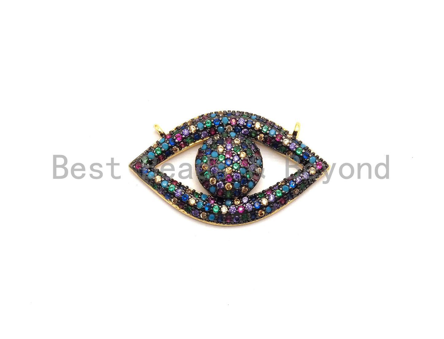 Rainbow CZ Micro Pave Eye Pendant,sku#F676