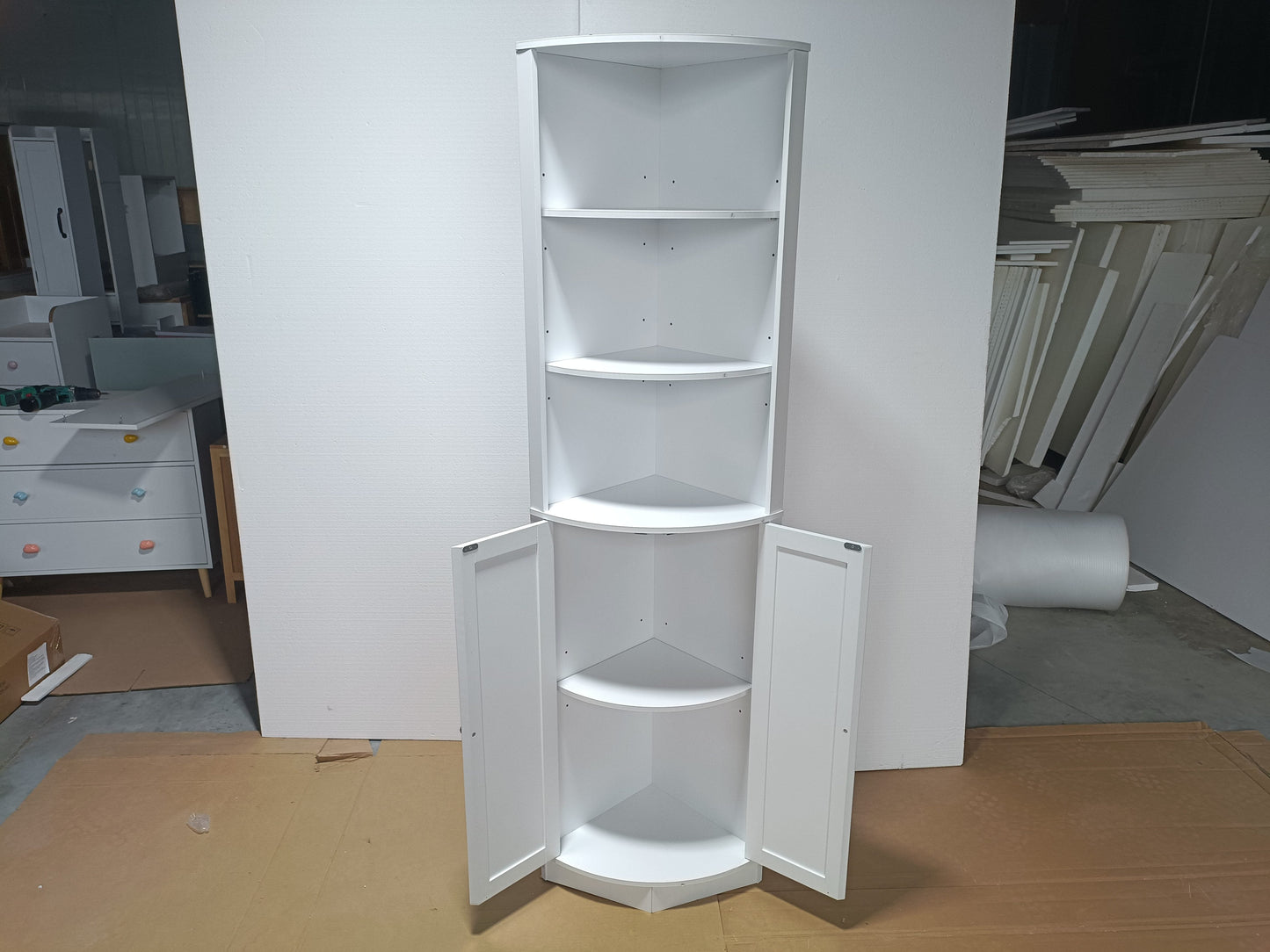 67" Tall Corner Cabinet with Adjustable Shelves