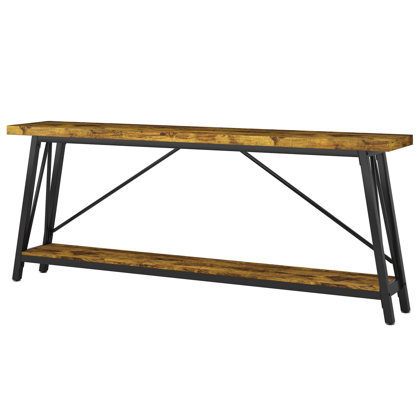 70.9" Extra Long Rustic Industrial Sofa Table