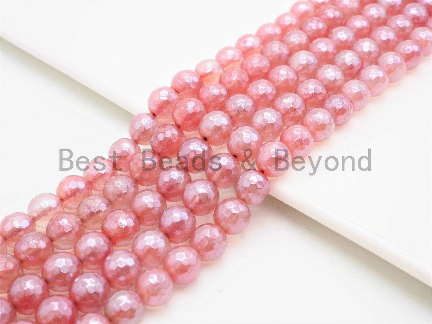 Mystic Silverite Plated  Pink Quartz Faceted, U342