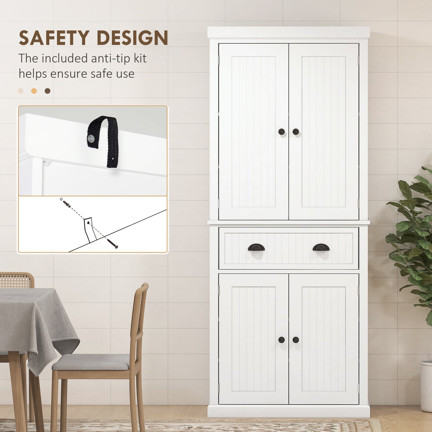 HOMCOM 72" Kitchen Pantry, Tall Storage Cabinet