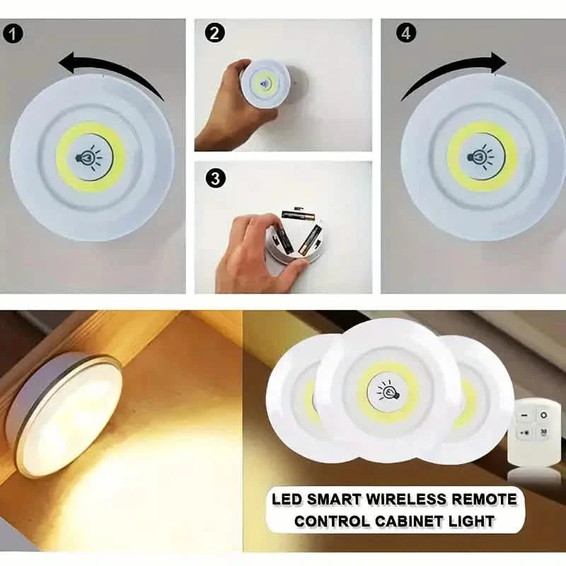 5pcs Smart Wireless LED Under-Cabinet Lights – Remote Control