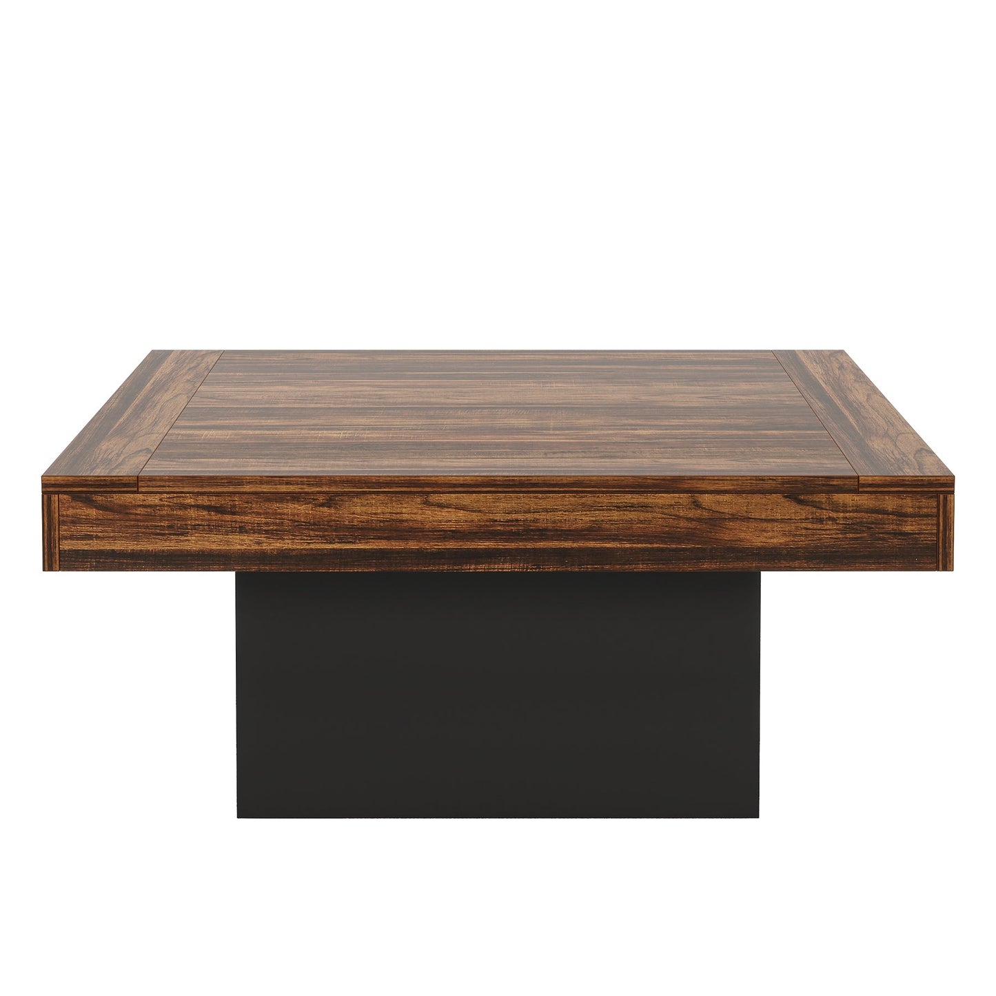 35.4 Inches Farmhouse Square LED Coffee Table – Rustic