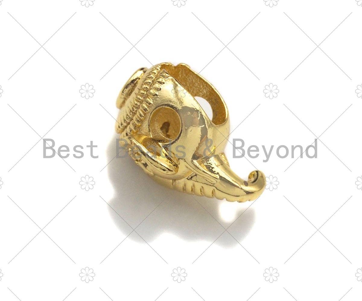 CZ Micro Pave Elephant Head Bead, Elephant Spacer Beads, Men's Jewelry Findings, CZ Pave beads, Animal Beads, 11x15mm, sku#LK109