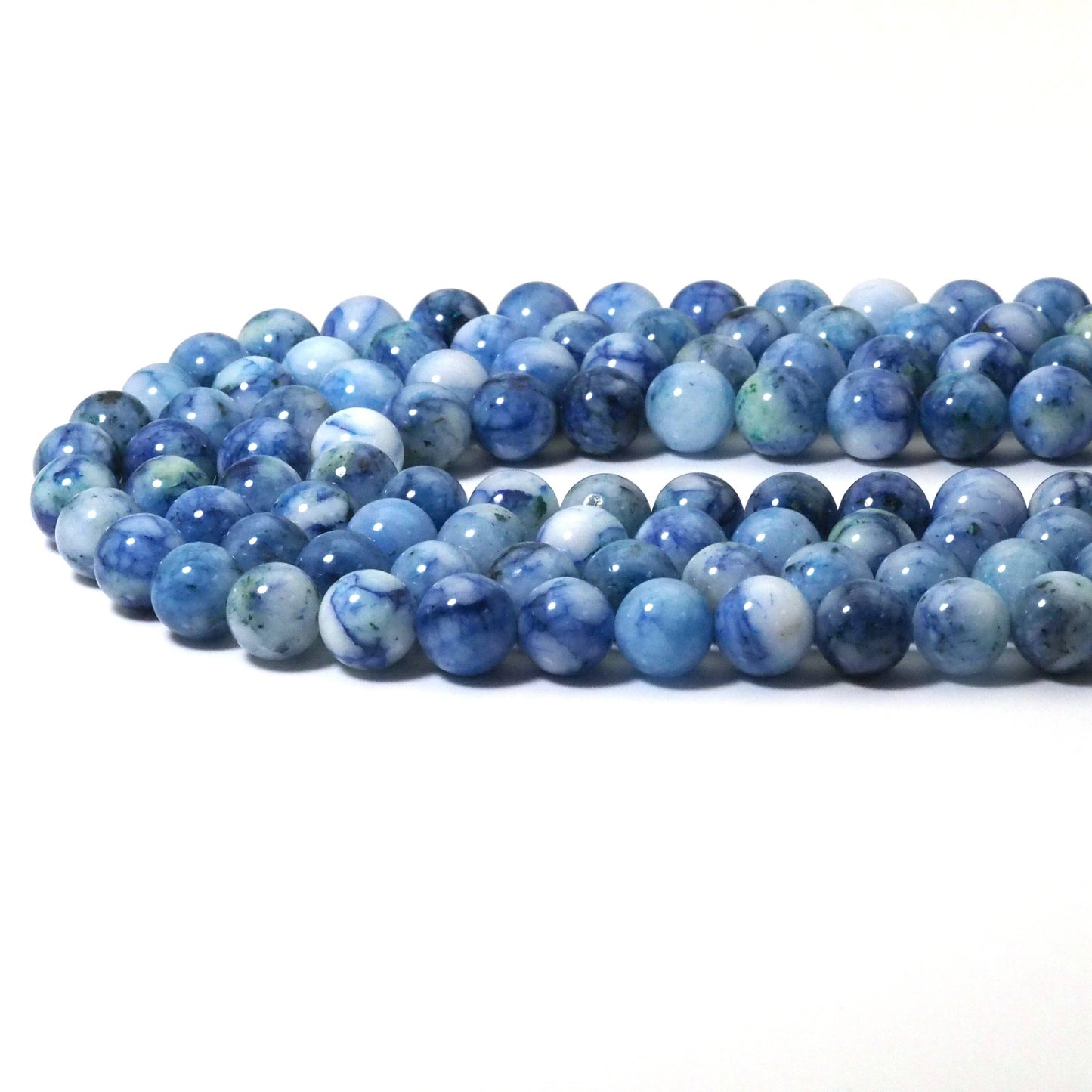Genuine Blue Chrysocolla Round Smooth Beads, 6mm/8mm/10mm, Sku#U1580