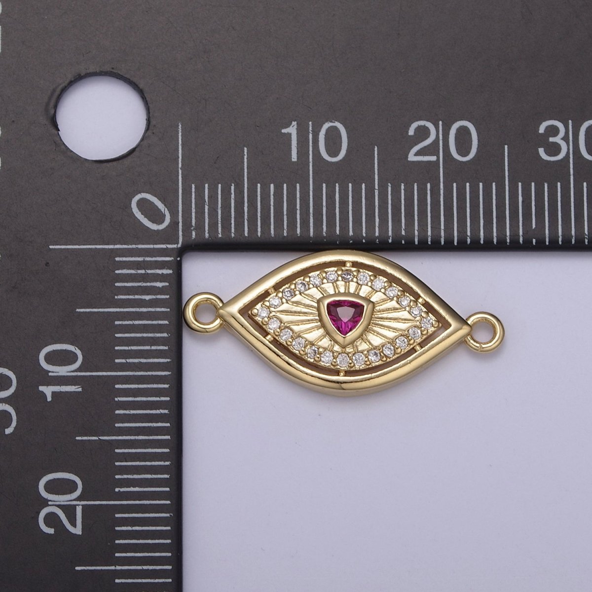 Dainty 14k Gold Filled Evil eye Charm Connector for Bracelet Necklace Component Link Connector Finding Supply Y-450 - Y-457