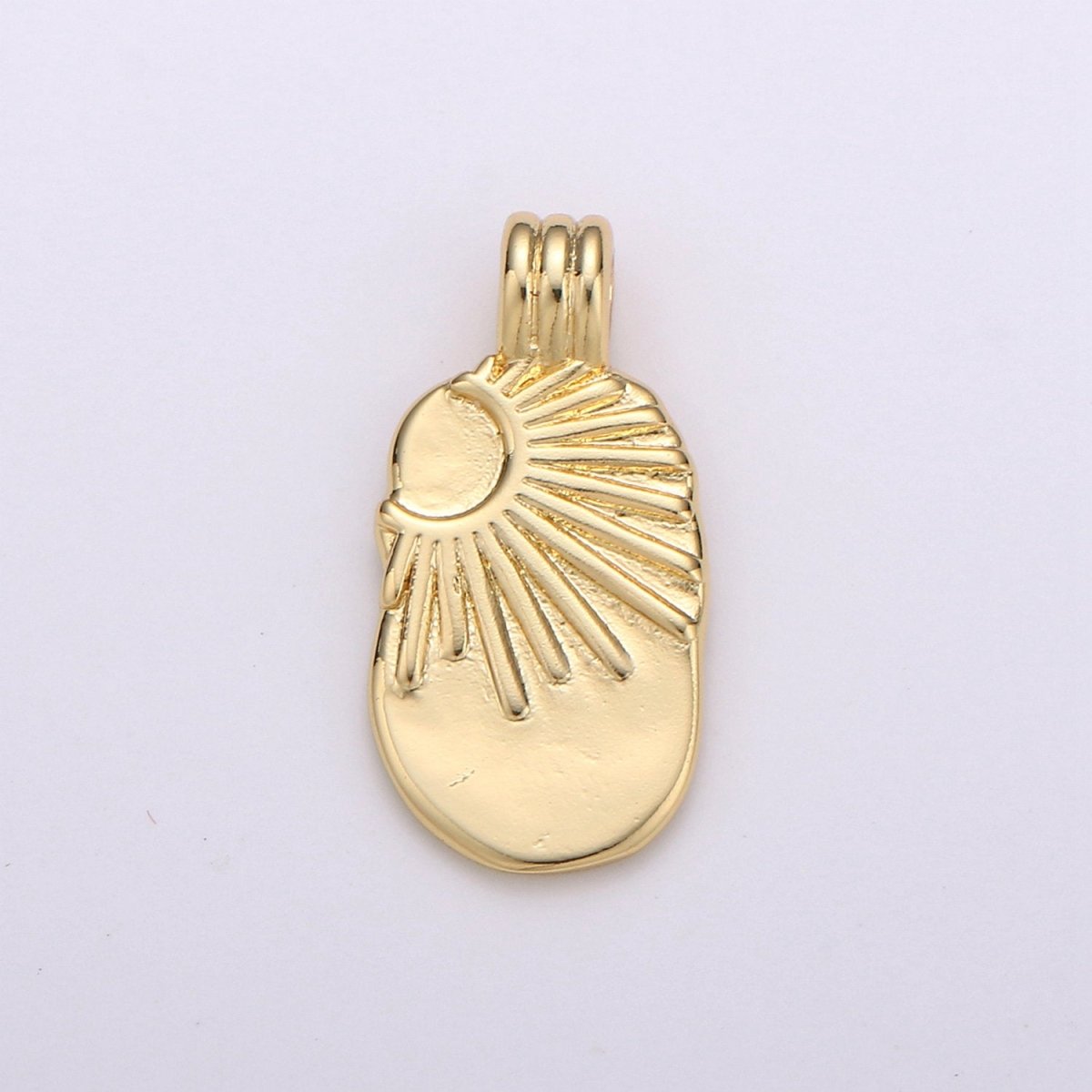 Dainty 14k Gold Filled Sunshine Charm - Gold Sun Charm, Sun with rays pendant, Celestial Jewelry for Necklace Component Supply I-781