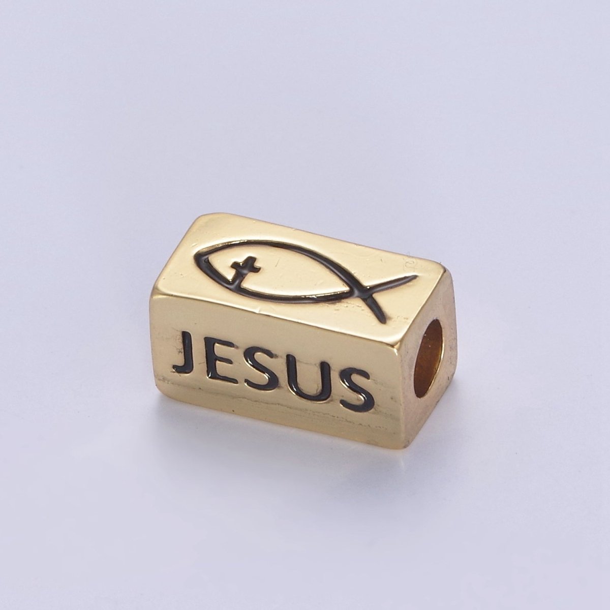 Dainty 14kt Gold Filled Religious Square Tube Bead - Seamless Rectangular Bead - Wholesale - Findings- Jewelry Making Spacer Bead B-173