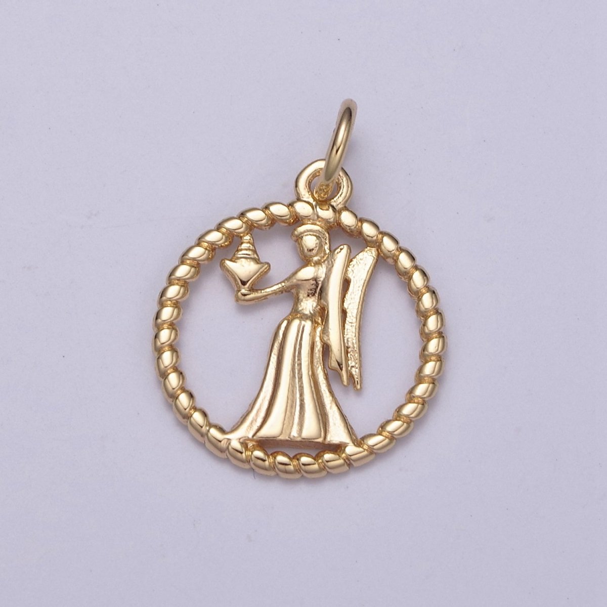 Dainty 18K Gold Filled Zodiac Horoscope Open Rope Edge Coin Charm | A-A1863-A-A1868