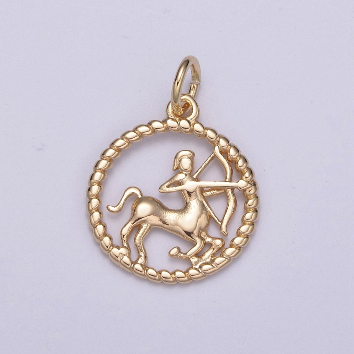 Dainty 18K Gold Filled Zodiac Horoscope Open Rope Edge Coin Charm | A-A1863-A-A1868