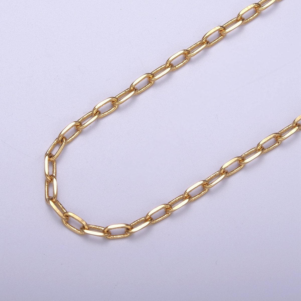 Dainty 24K Gold Filled 6.5X3.3mm PaperClip Chain, Unfinished Paperclip Cable Chain For Jewelry Making Supply Component | ROLL-657