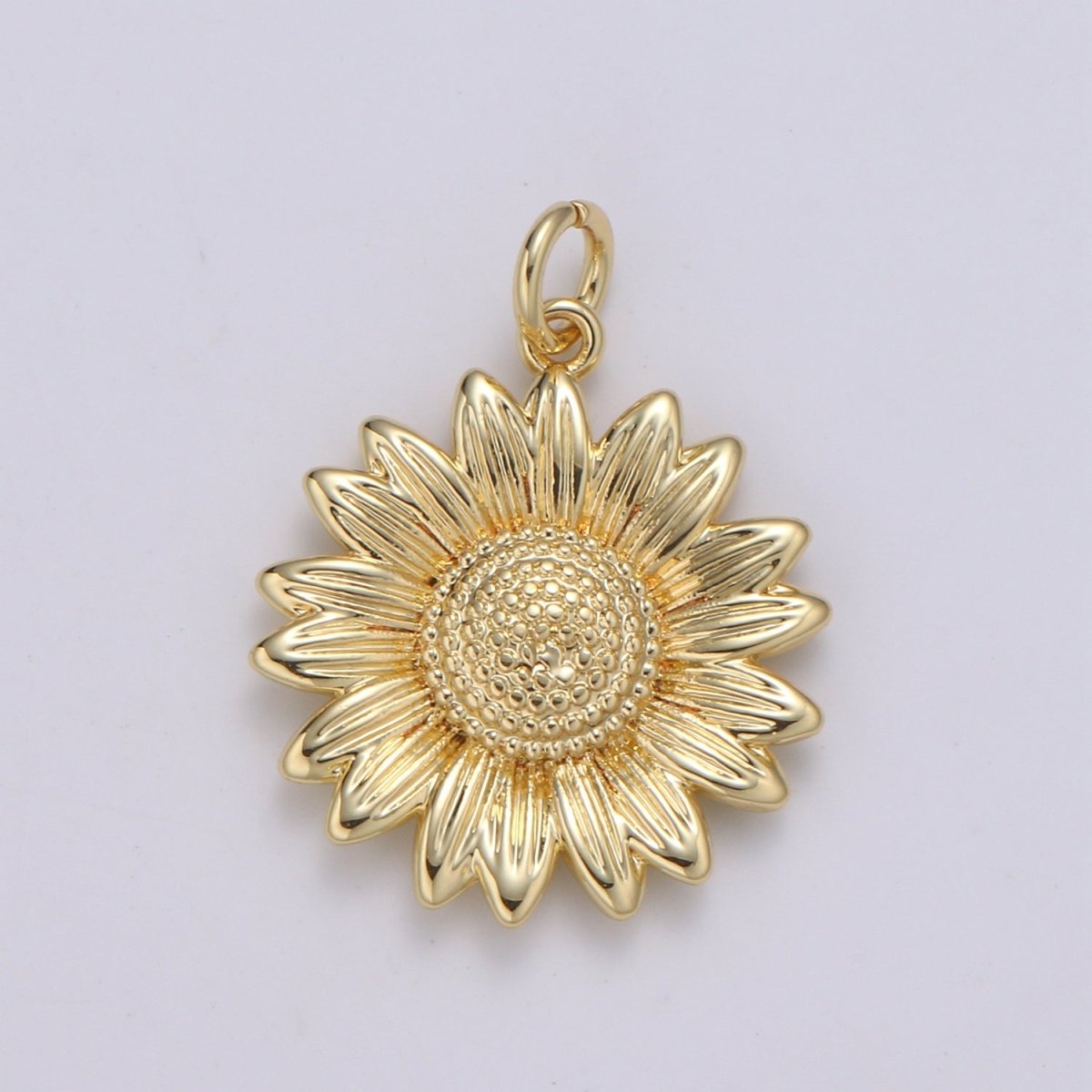Dainty 24K Gold Filled Sun Flower Charm   E-136