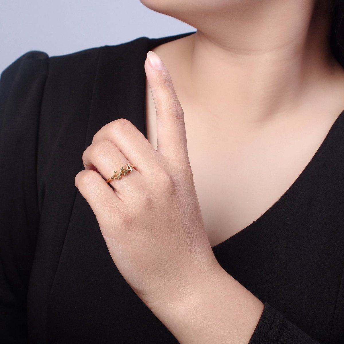 Dainty Angel Number Ring, Minimalist Gold Filled Ring Unisex Personalized Jewelry, Statement Rings O2056-O2064