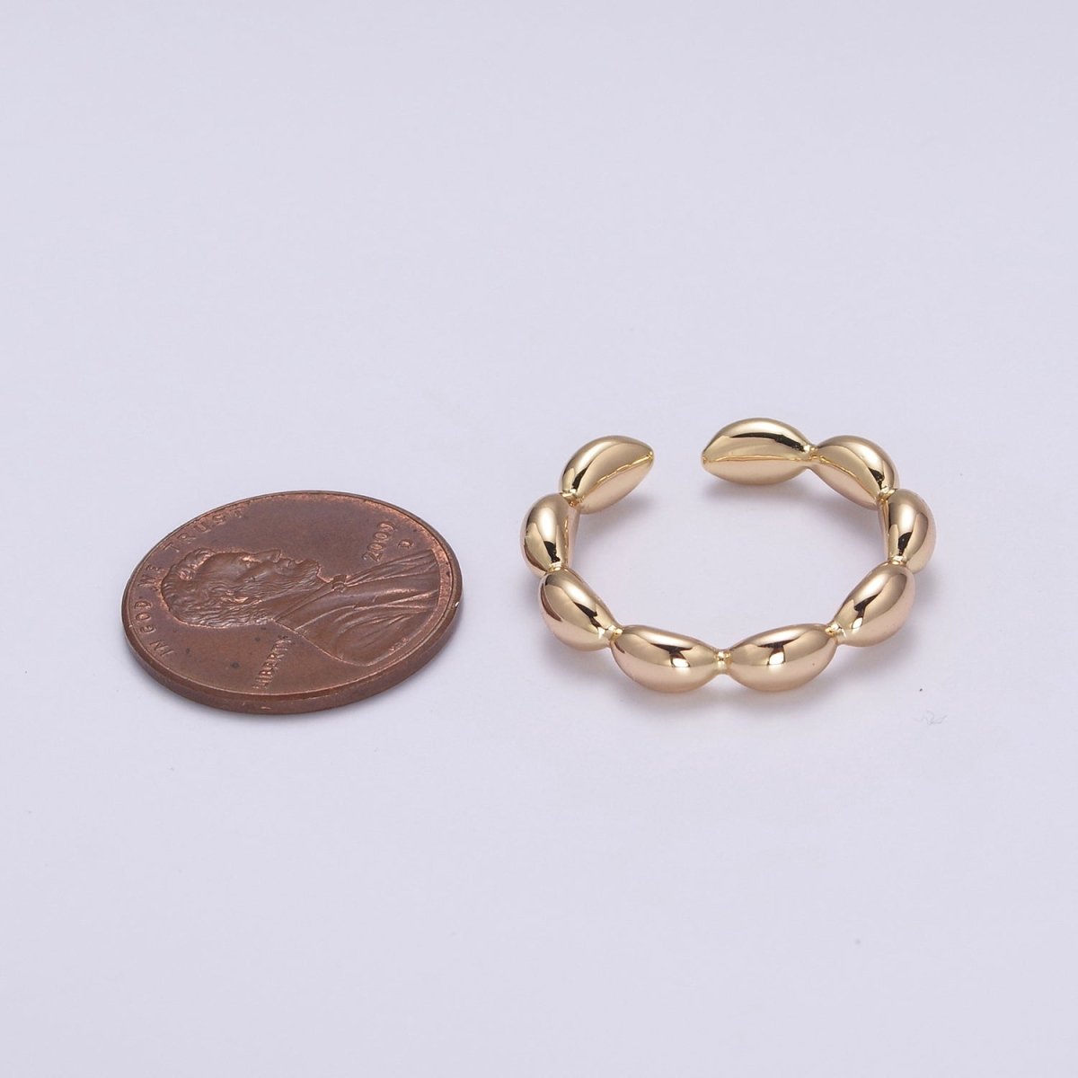 Dainty Beaded Ring 18k Gold Filled Bead Ring Open adjustable Jewelry U-145