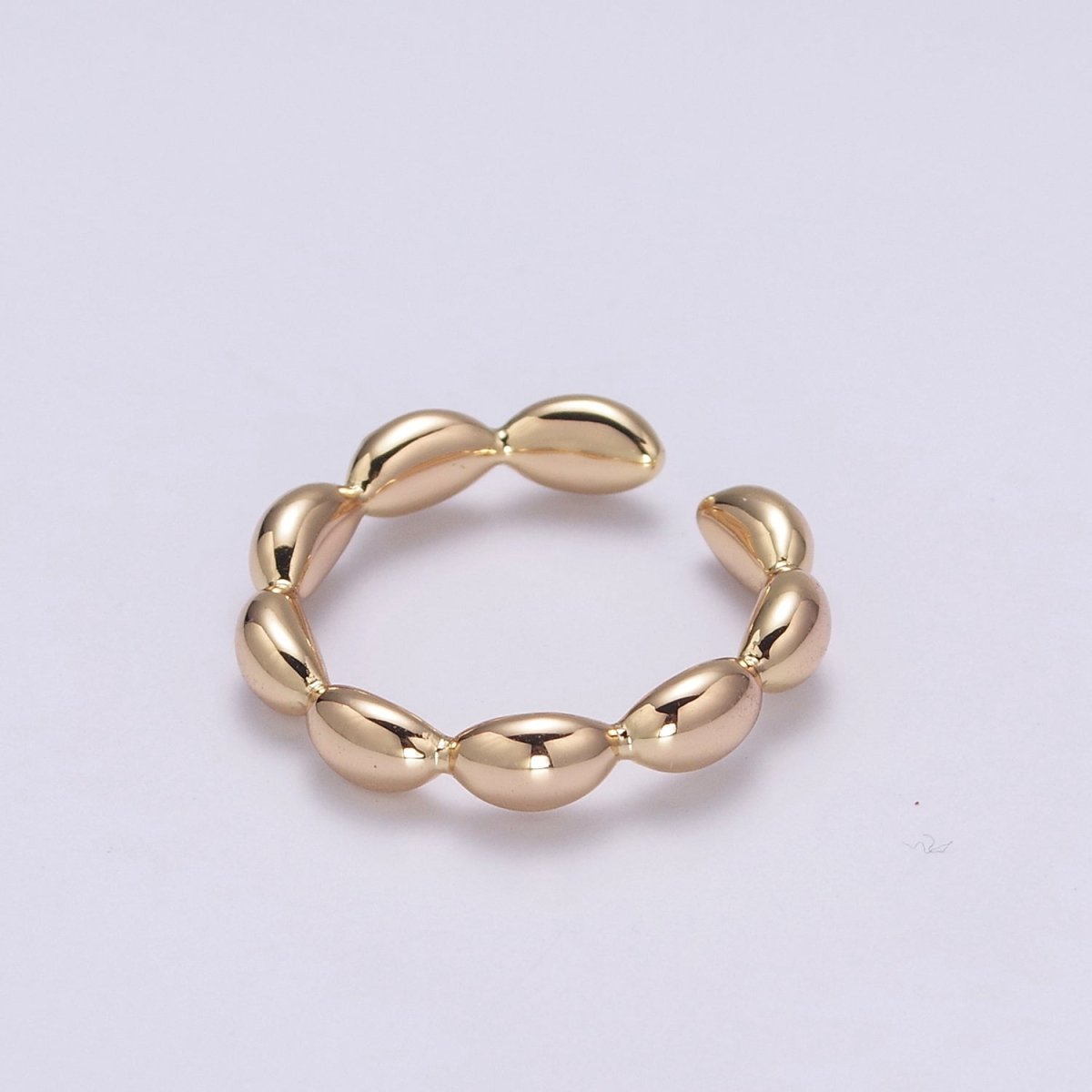Dainty Beaded Ring 18k Gold Filled Bead Ring Open adjustable Jewelry U-145